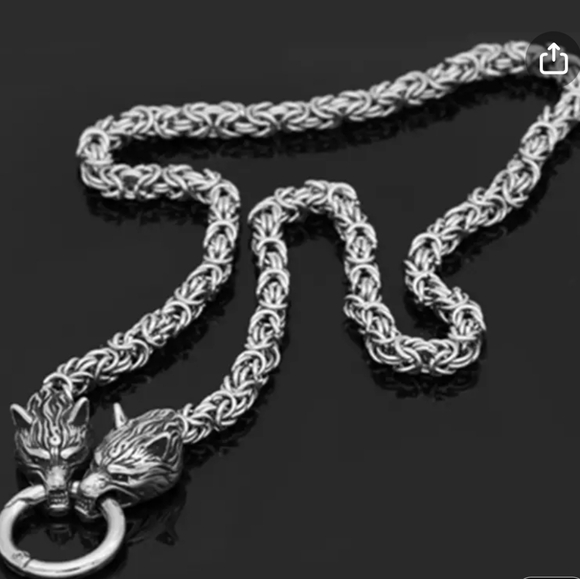 New! MEN'S Nordic Wolf Viking Hammer Pendant Necklace. - Picture 5 of 5